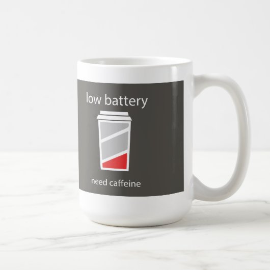 バッテリー切れ コーヒー欲しい マグカップ (右)