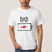 バッテリー切れ – パパ Tシャツ (正面)