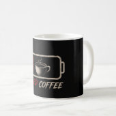 バッテリー残量低下 - コーヒーが必要 – コーヒーマグカップ (正面右)