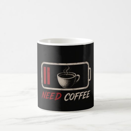 バッテリー残量低下 - コーヒーが必要 – コーヒーマグカップ (中央)