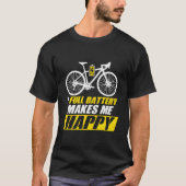 バッテリー満タンで幸せな電動自転車 Tシャツ (正面)