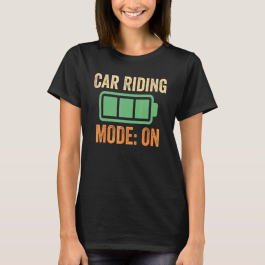 バッテリー装着のカーライディングモードデザイン Tシャツ (正面)