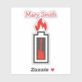 バッテリー、ギター、火炎 シール (シート)