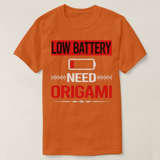 バッテリ低下の折り紙 Tシャツ (デザイン正面)