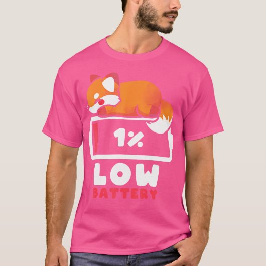 バッテリ低下キツネ Tシャツ (正面)