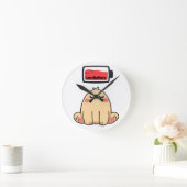 バッテリ低下ムード – おもしろい漫画ドードル ラウンド壁時計 (ホーム)