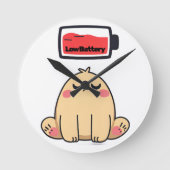 バッテリ低下ムード – おもしろい漫画ドードル ラウンド壁時計 (正面)