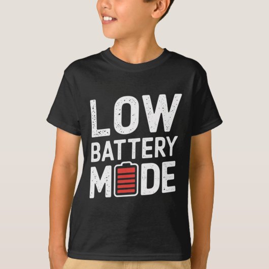 バッテリ低下モードステッカー Tシャツ (正面)