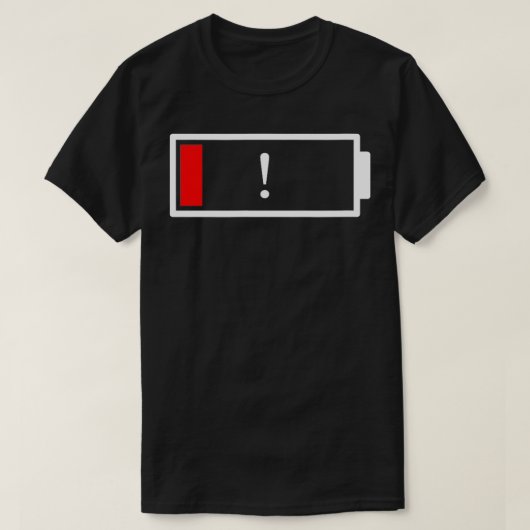 バッテリ低下 Tシャツ (デザイン正面)