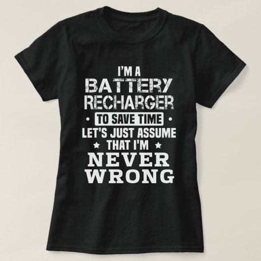 バッテリ充電器 Tシャツ (デザイン正面)