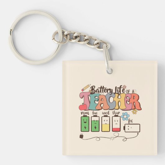 バッテリ寿命 – 関連先生教育者 キーホルダー (正面)