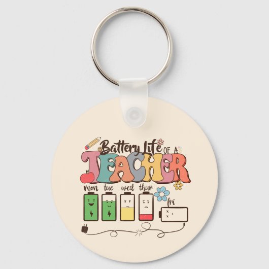 バッテリ寿命 – 関連先生教育者 キーホルダー (正面)
