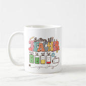 バッテリ寿命 – 関連先生教育者 コーヒーマグカップ (左)