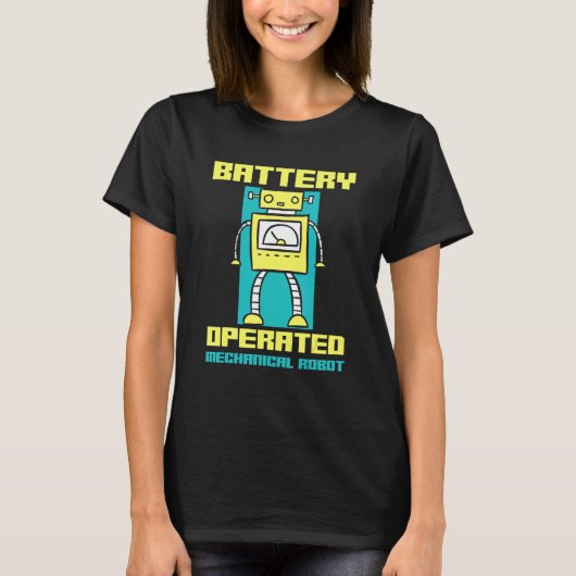 バッテリ式機械ロボットロボット Tシャツ (正面)