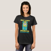 バッテリ式機械ロボットロボット Tシャツ (正面フル)