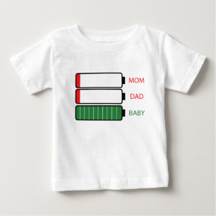 バッテリ残量が少なく、パパが不要な生まれたばかりのベビー ベビーTシャツ