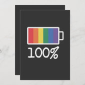 バッテリ100%のゲイおもしろいLGBTプライド月の平等 シーズンカード (正面/裏面)