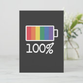 バッテリ100%のゲイおもしろいLGBTプライド月の平等 シーズンカード (スタンド正面)