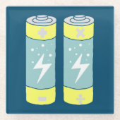 バッテリ ガラスコースター (正面)