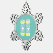 バッテリ スノーフレークピューターオーナメント (右)