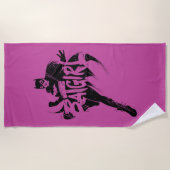 バットガールインクブラシ名 ビーチタオル (正面)