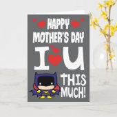 バットガール母の日 | I Love U U This Much! カード (黄色い花)