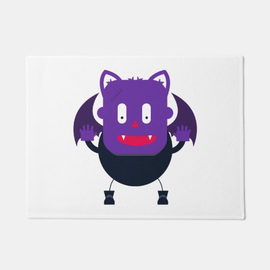 バットハロウィン ドアマット (正面)