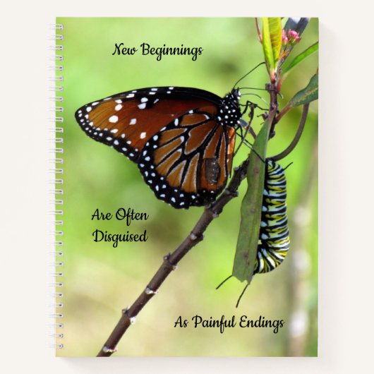 バットフル/キャタピラー引用文スパイラルノートブック ノートブック (正面)