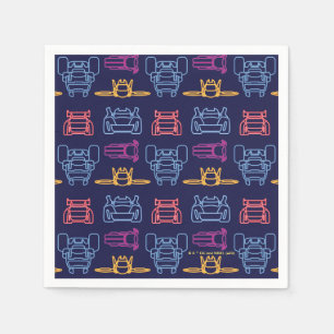 バットホイール™ネオン輪郭パターン スタンダードカクテルナプキン