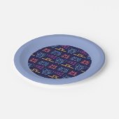 バットホイール™ネオン輪郭パターン ペーパープレート (アングル)