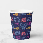 バットホイール™ネオン輪郭パターン 紙コップ (正面)