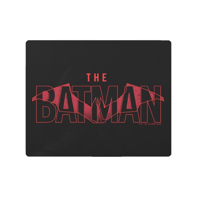 バットマンこうもりの重ね合わせロゴ メタルプリント (正面)