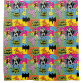 バットマンとロビン |アクションハンドシェイクパターン シャワーカーテン (正面)