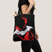 バットマンのスプレーポイントのアウトライン トートバッグ (クローズアップ)