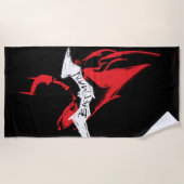 バットマンのスプレーポイントのアウトライン ビーチタオル (正面)