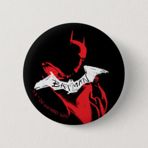 バットマンのスプレーポイントのアウトライン 缶バッジ