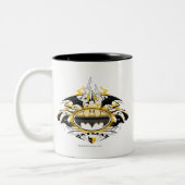 バットマンの車のロゴ ツートーンマグカップ (左)