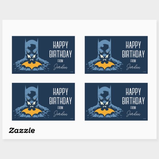 バットマンは金ゴールドでバストを粉砕 |ハッピーホリデー 長方形シール (シート)