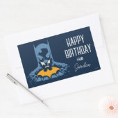 バットマンは金ゴールドでバストを粉砕 |ハッピーホリデー 長方形シール (封筒)