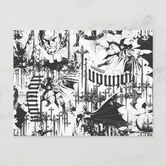 バットマンアーバンレジェンズ – キャプド十字軍パターンBW ポストカード (正面)