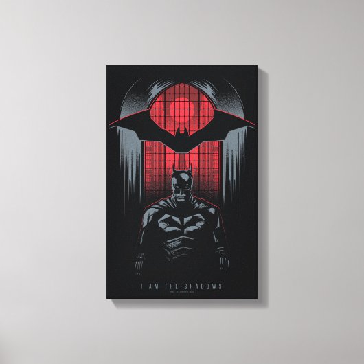 バットマンウィンドウペインのアウトライン キャンバスプリント (正面)