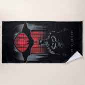 バットマンウィンドウペインのアウトライン ビーチタオル (正面)