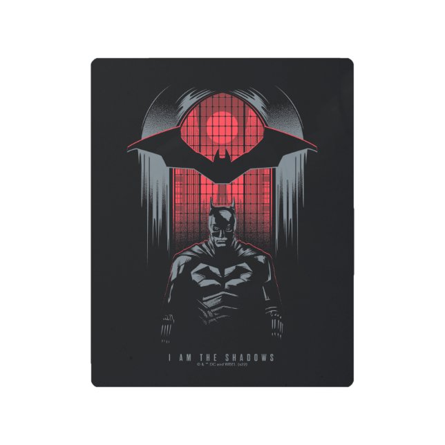 バットマンウィンドウペインのアウトライン メタルプリント (正面)