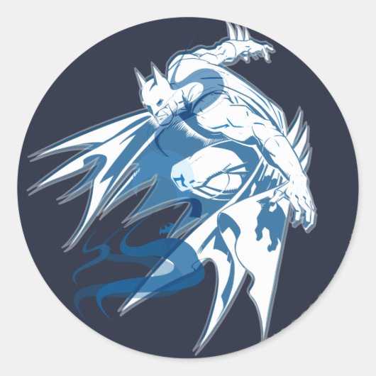 バットマンウォーター色調コラージュ ラウンドシール (正面)