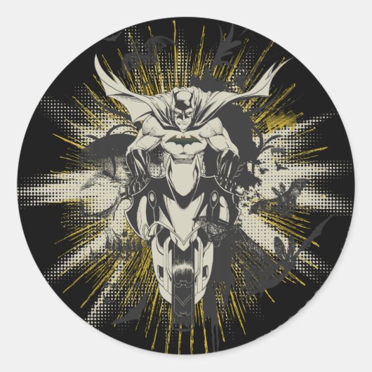 バットマンオンバイク ラウンドシール (正面)