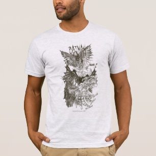 バットマングラフィック小説の鉛筆スケッチ Tシャツ