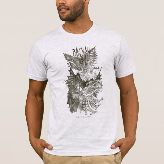 バットマングラフィック小説の鉛筆スケッチ Tシャツ (正面)