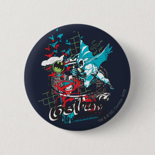 バットマンゴッサムガーディアンラインアートコラージュ 缶バッジ