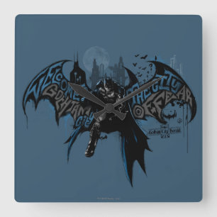 バットマンゴッサムシティド絵を描リップグラフィック スクエア壁時計