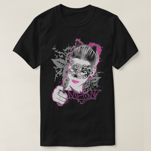 バットマンダーク騎士がキャットウーマンマスク子猫プレ Tシャツ (デザイン正面)